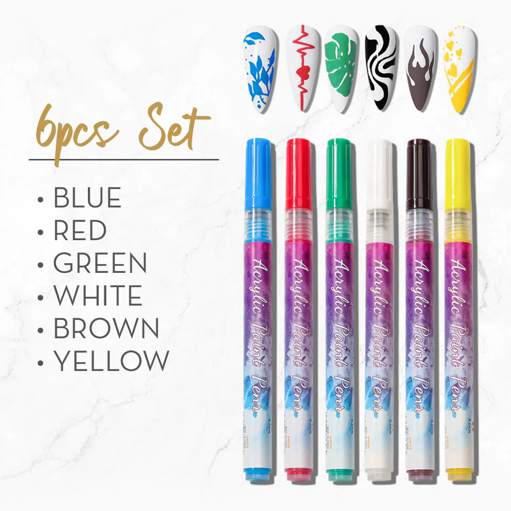 12 Farben Ultra Thin Curve Manicure Marker - Image 14