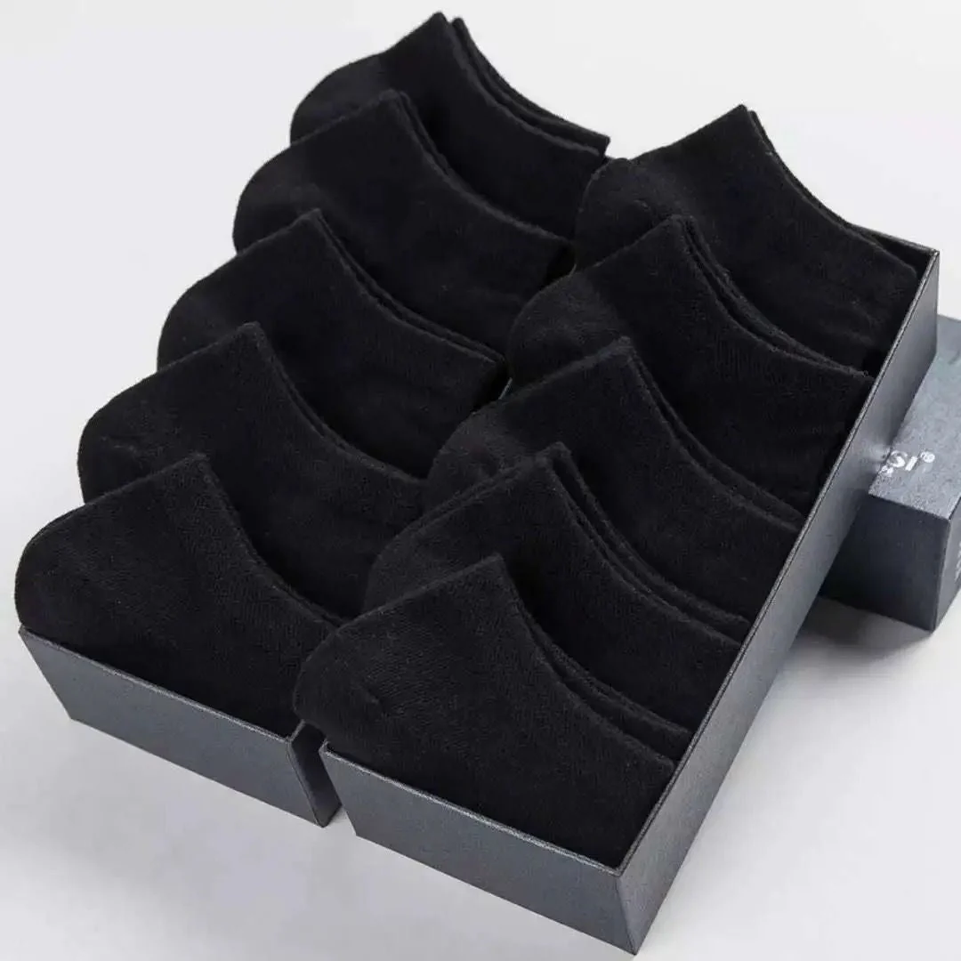 5 Pairs/Lot Low Cut Men Socks Solid Color Black White Gray Breathable Cotton Sports Socks Male Short Socks Women Men - Image 5